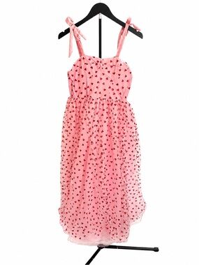Lola + The Boys Pink Dress with Red Heart Accents